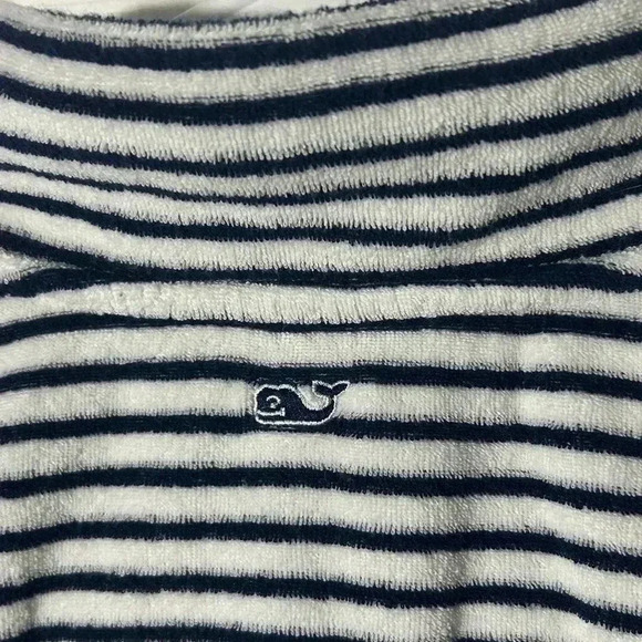 Vineyard Vines Martha's Vineyard half zip striped white w/blue Terry size small - Picture 10 of 10